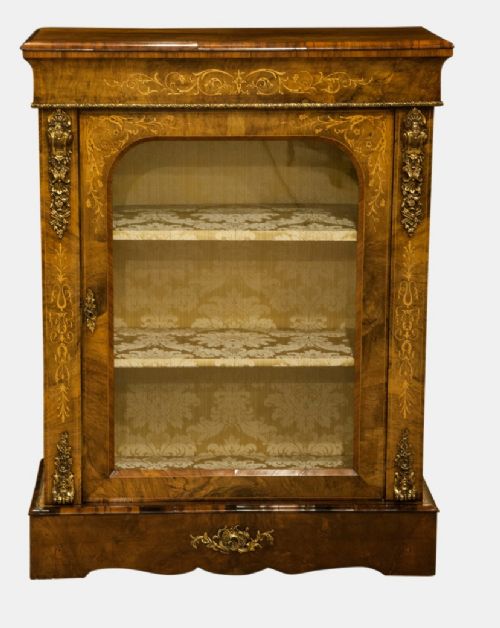 Walnut & Marquetry Pier Cabinet