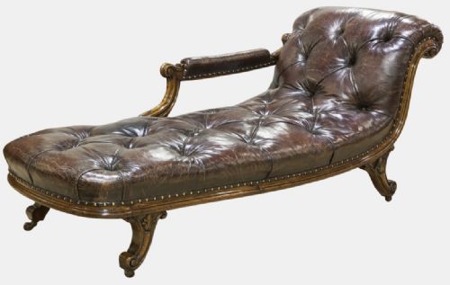 Walnut Chaise Longue