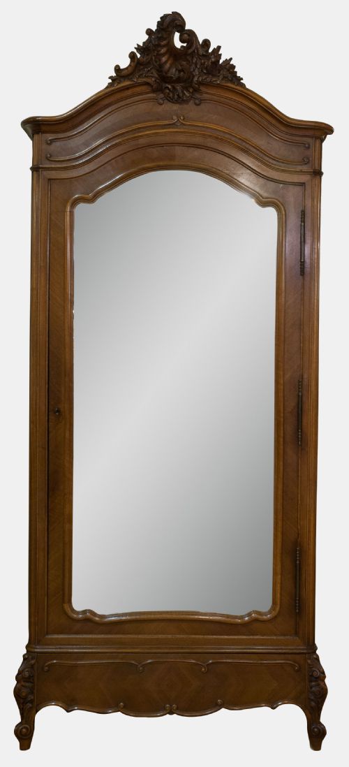 Walnut Mirror Door Armoire