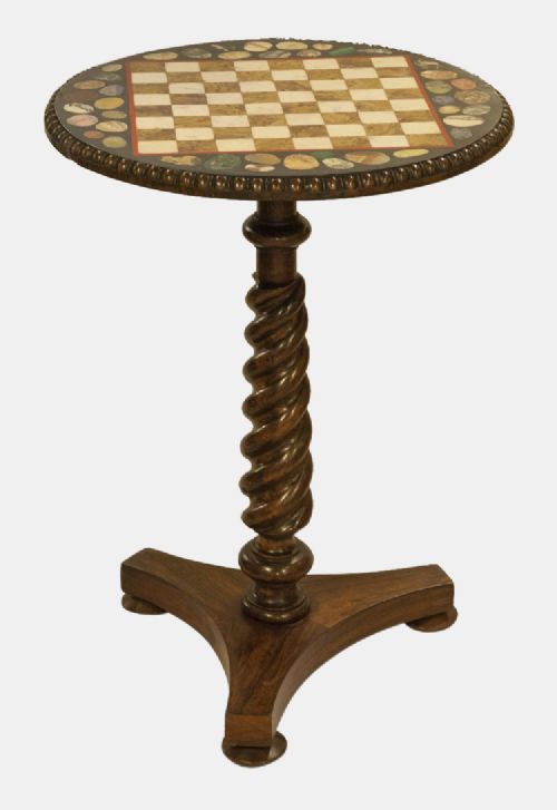
Chess Top Table with Rosewood Base