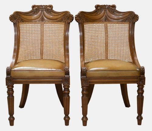 Pair of Cane Back Chairs