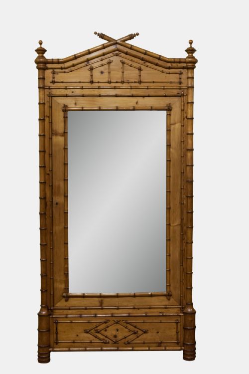 
Pine Wardrobe with Mirrored Door