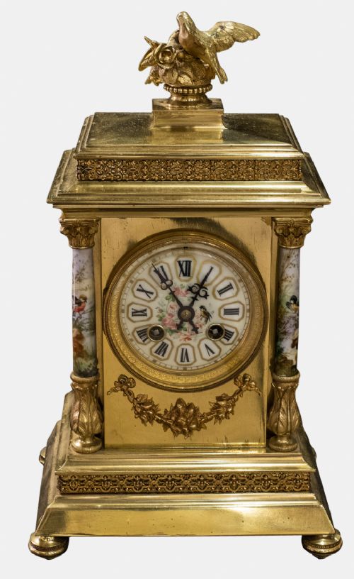 French Polished Mantel Clock