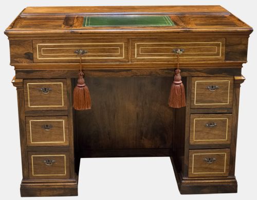 Rosewood & Brass Pedestal Desk