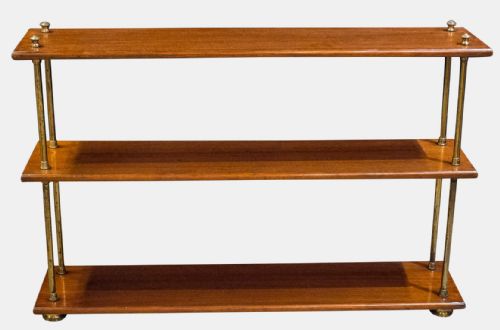 Set of Mahogany & Brass Shelves