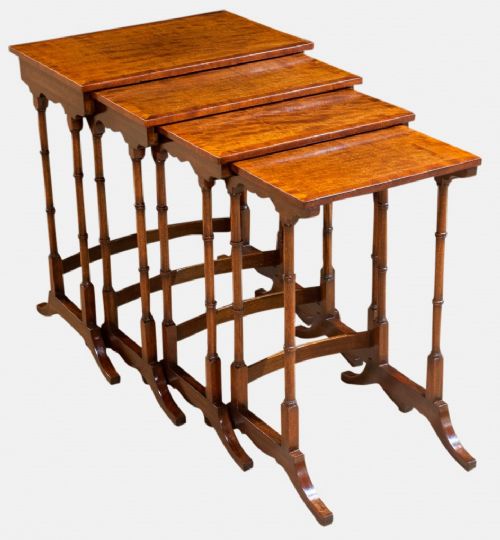 Waring & Gillow Nest of 4 Mahogany Tables