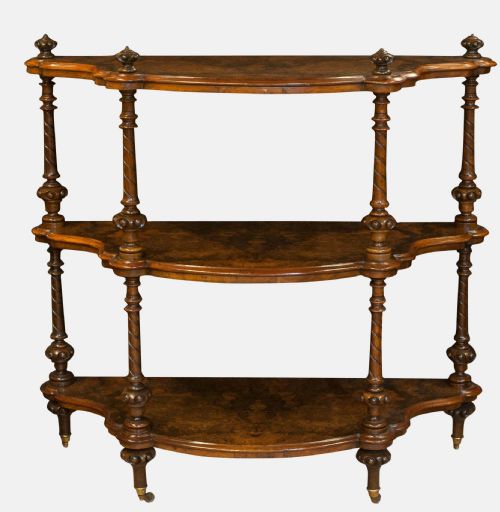 Wall Standing Burr Walnut Whatnot