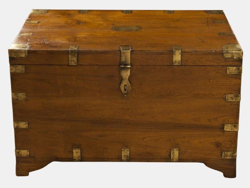 Brass Band Teak Trunk