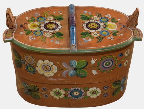 Norwegian Hand Painted Bentwood Box
