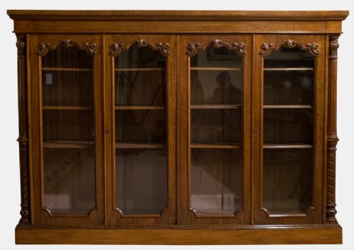 Figured Oak 4 Door Bookcase