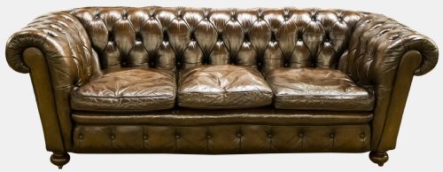 Brown Leather Chesterfield Sofa