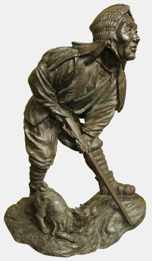 Bronze Japanese Meiji Period Hunter Figure