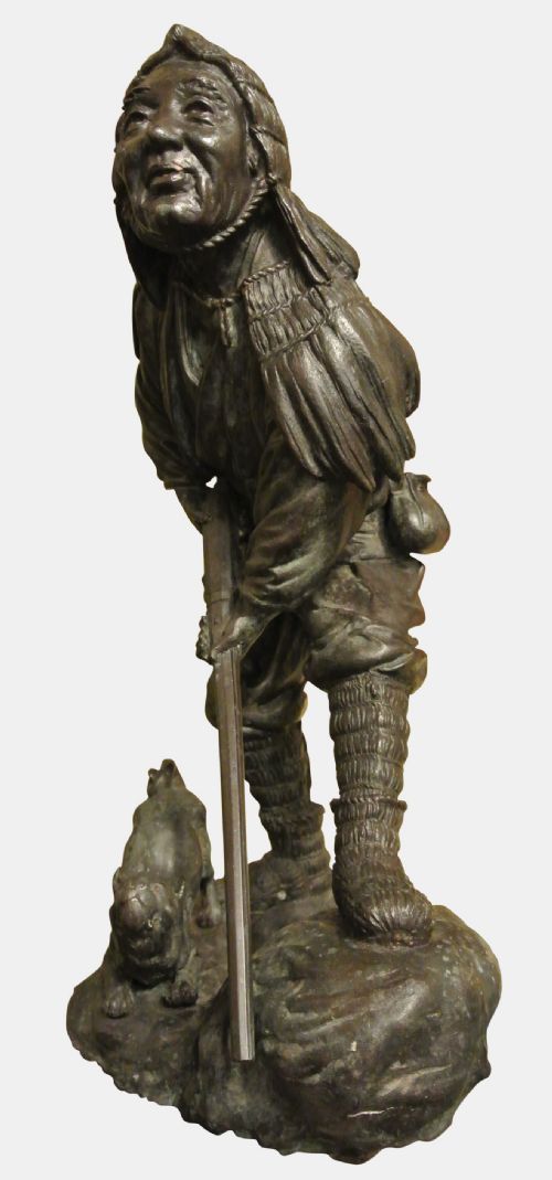 fig 1. Bronze Japanese Meiji Period Hunter Figure
