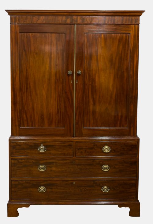 George III Mahogany Linen Press