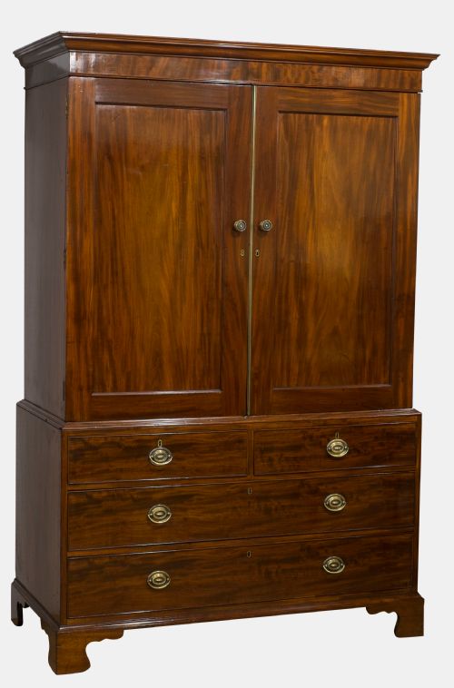 fig 1. George III Mahogany Linen Press