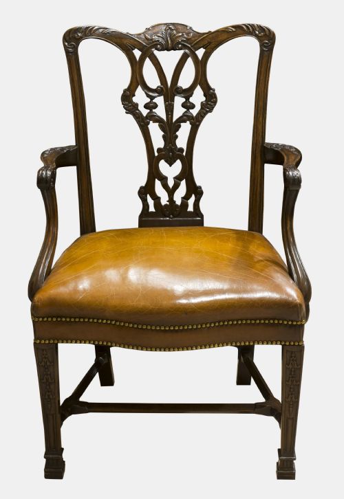 fig 1. Pair of Chippendale Style Mahogany Carvers