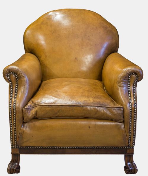fig 1. Pair of Leather Club Chairs