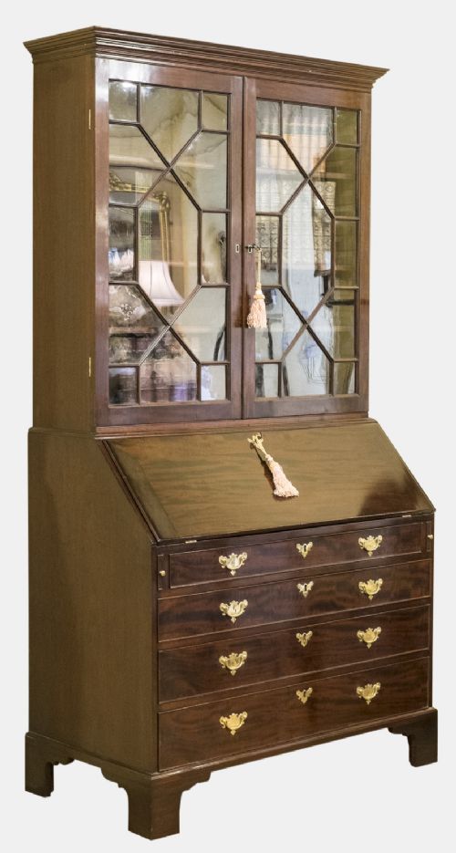 fig 1. Mahogany Bureau Bookcase