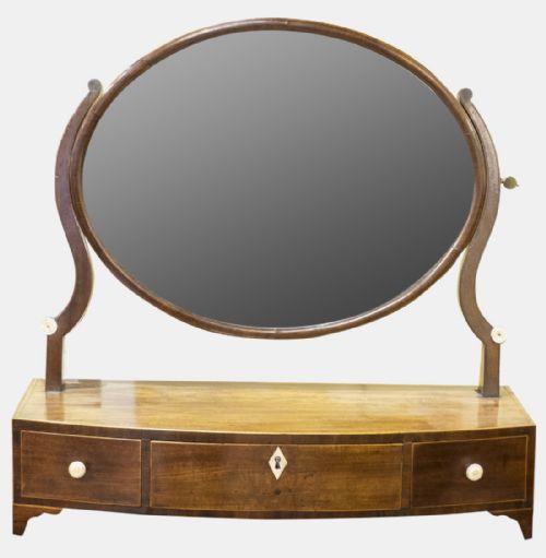Oval Mahogany Toilet Mirror