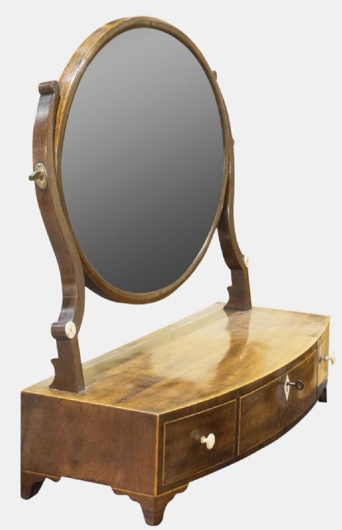 fig 1. Oval Mahogany Toilet Mirror