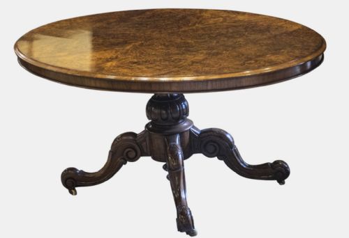 fig 1. Victorian Burr Walnut Breakfast Table