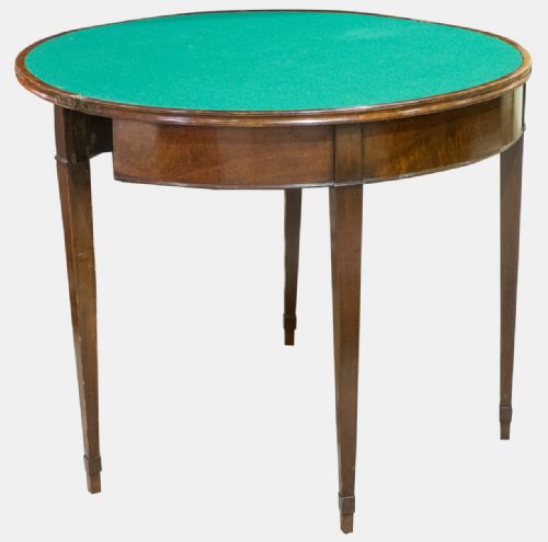 fig 1. Mahogany Demi Lune Card Table