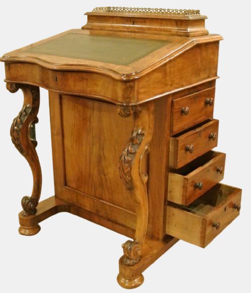 fig 1. Serpentine Front Walnut Davenport