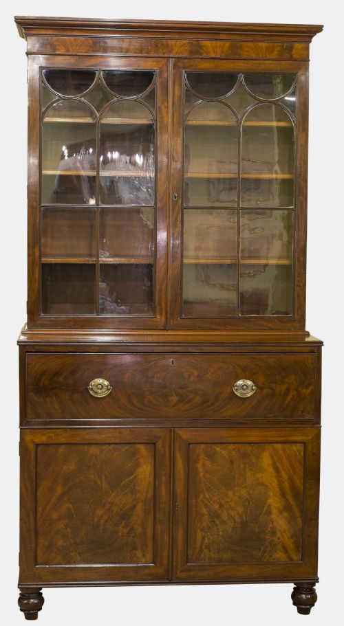 William IV Mahogany Secretaire Bookcase