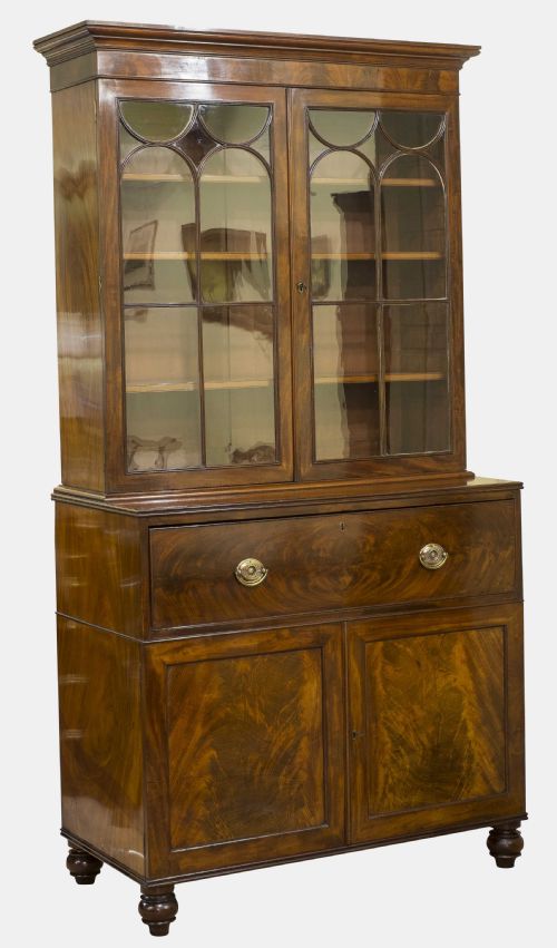 fig 1. William IV Mahogany Secretaire Bookcase