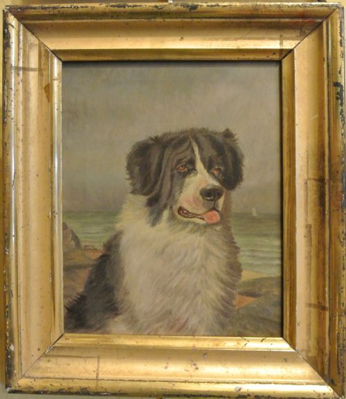 Oil on Canvas of Newfoundland Dog
