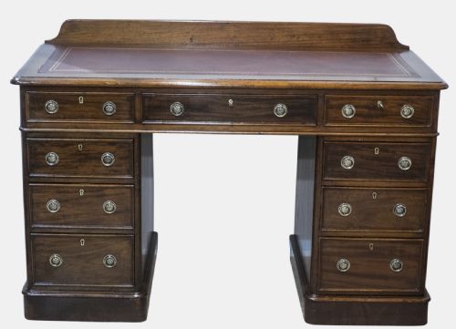 Victorian Mahogany 9 Drawer Desk