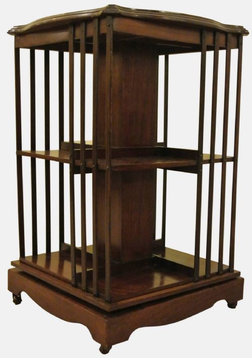 fig 1. Serpentine Edge Mahogany Revolving Bookcase