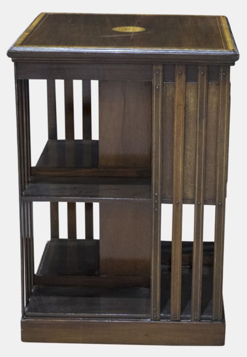 fig 1. Inlaid Mahogany Edwardian Revolving Bookcase