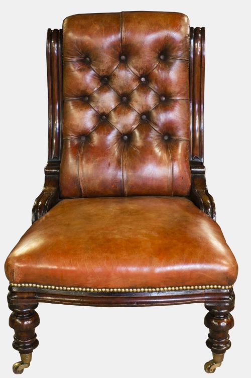 Victorian Mahogany Library Chair