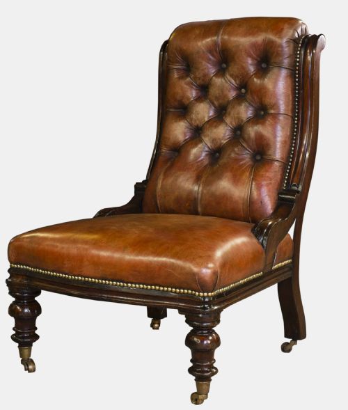 fig 1. Victorian Mahogany Library Chair