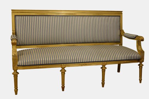 Large 19th Century Gold Gilt French Empire Sofa