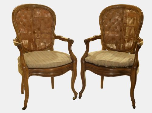 Pair French Bergere Chairs