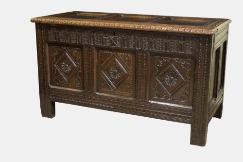 Oak Coffer Finely Carved