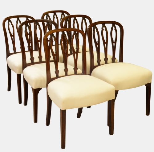 Set of 6 Rare 18th Century Mahogany Dining Chairs