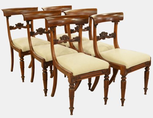 Set of 6 William IV Bar Back Dining Chairs