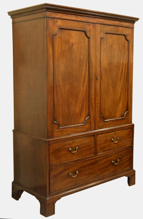 George III Mahogany Linen Press