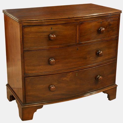Oak Lined Mahogany Bow Chest