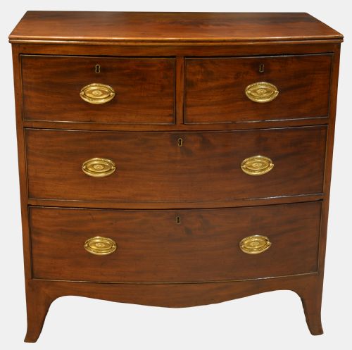 Georgian Mahogany Bow Front Chest of Drawers