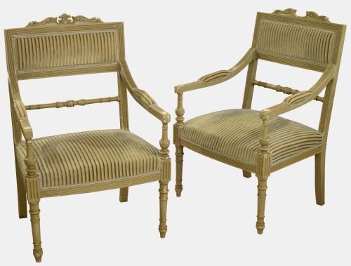 Pair of French Shabby Chic Chairs