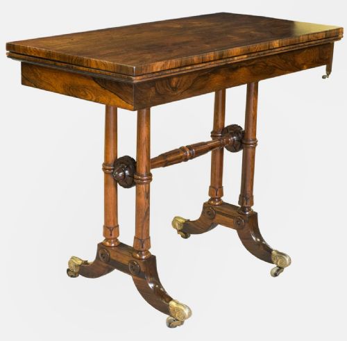 Rosewood Swivel Top Card Table