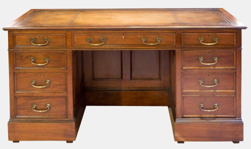 Mahogany Panelled Pedestal Desk