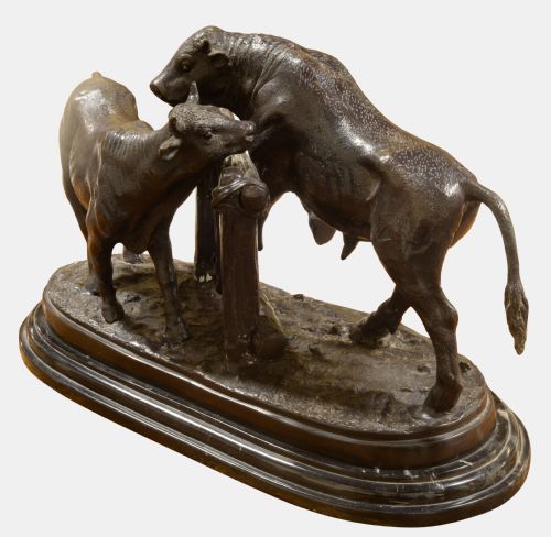 After P.j. Mene Bronze Group of Cattle