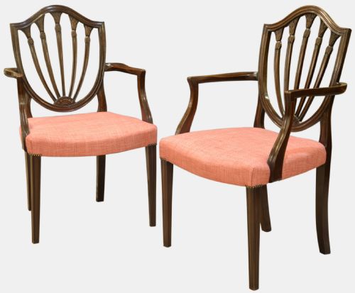 Pair of Hepplewhite Style Carver Chairs