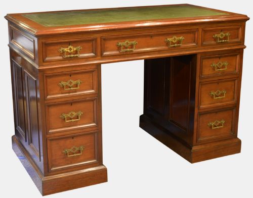 Free Standing Mahogany Pedestal Desk