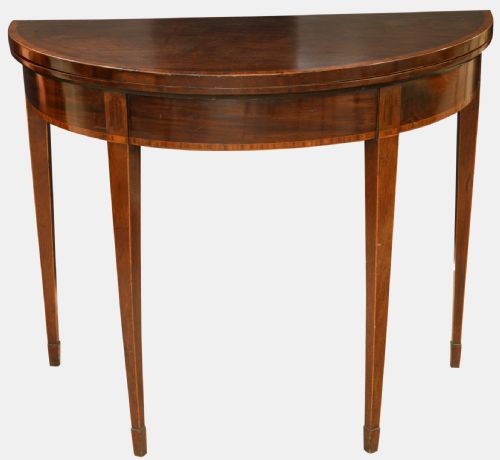 Sheraton Mahogany Demi Lune Card Table